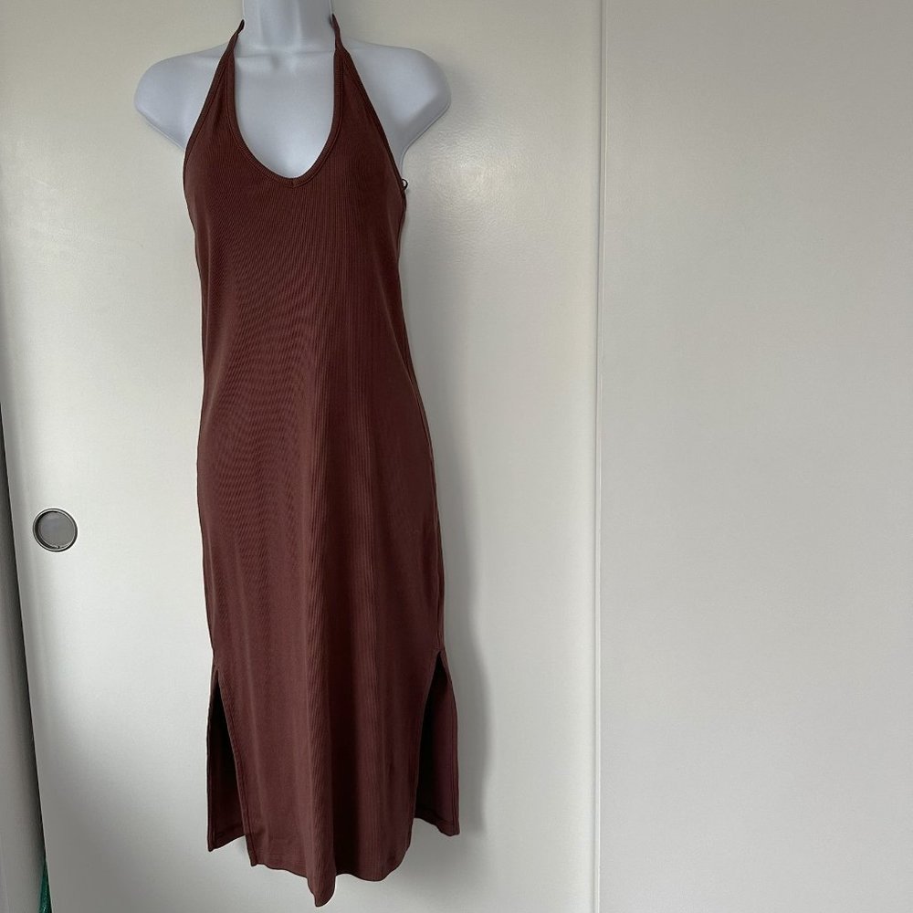 Midi Halter Dress - Brown - M